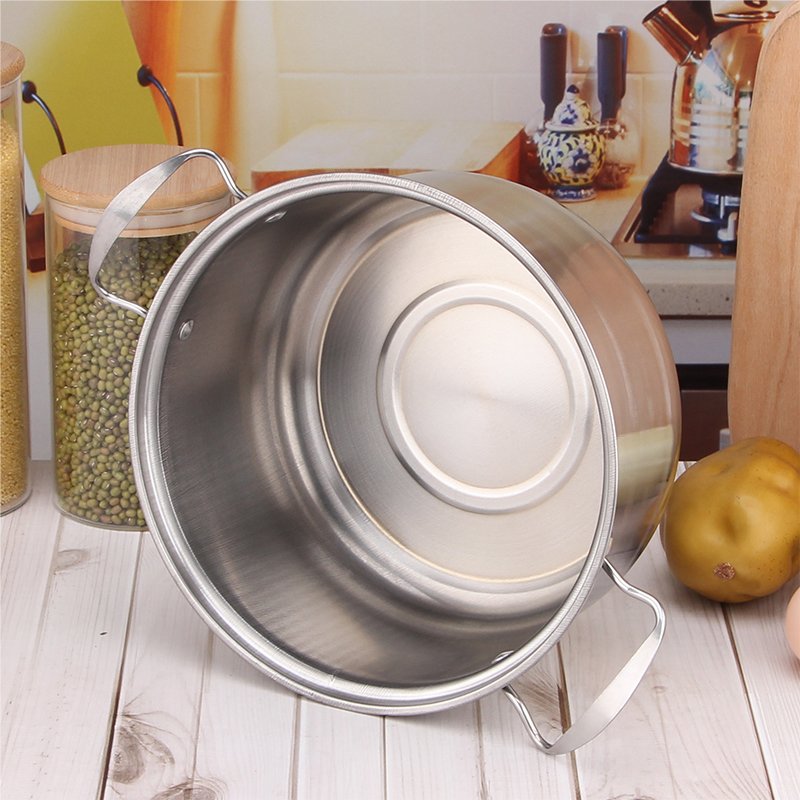 High quality cooking stainless steel wire lugs wire three-piece soup pot with beaded glass lid