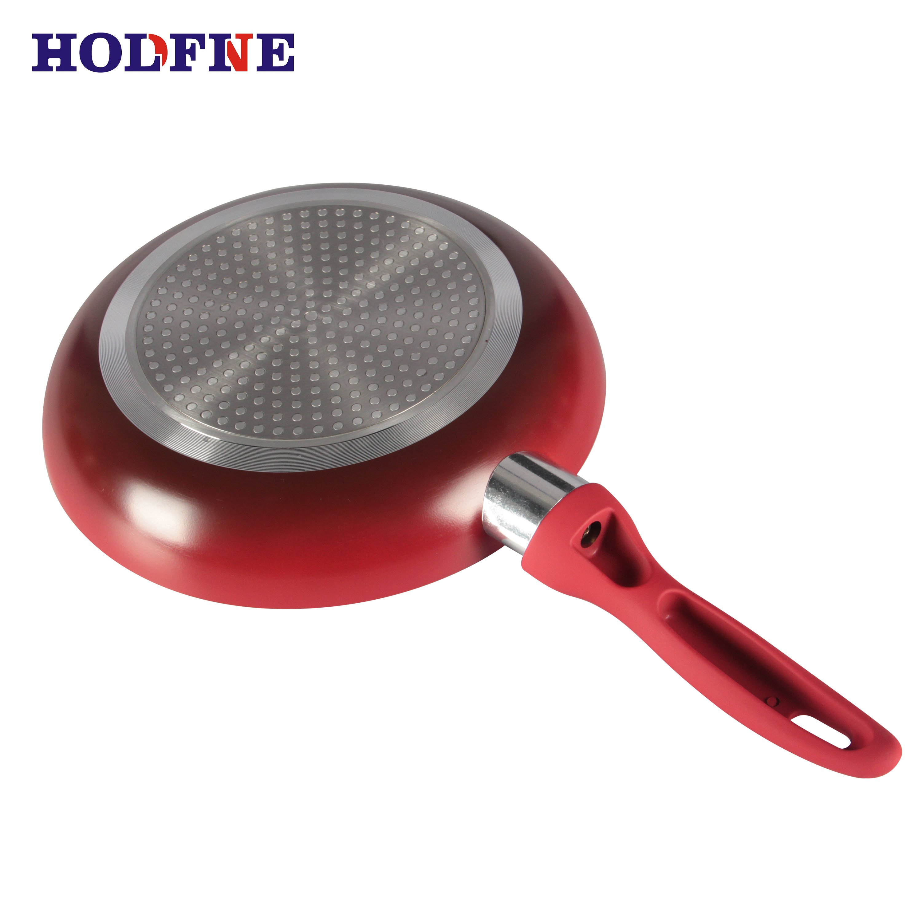 Hot selling Factory Red gradient colors can be customized Manufacturer soup pot aluminium fry pan non stick cookware set