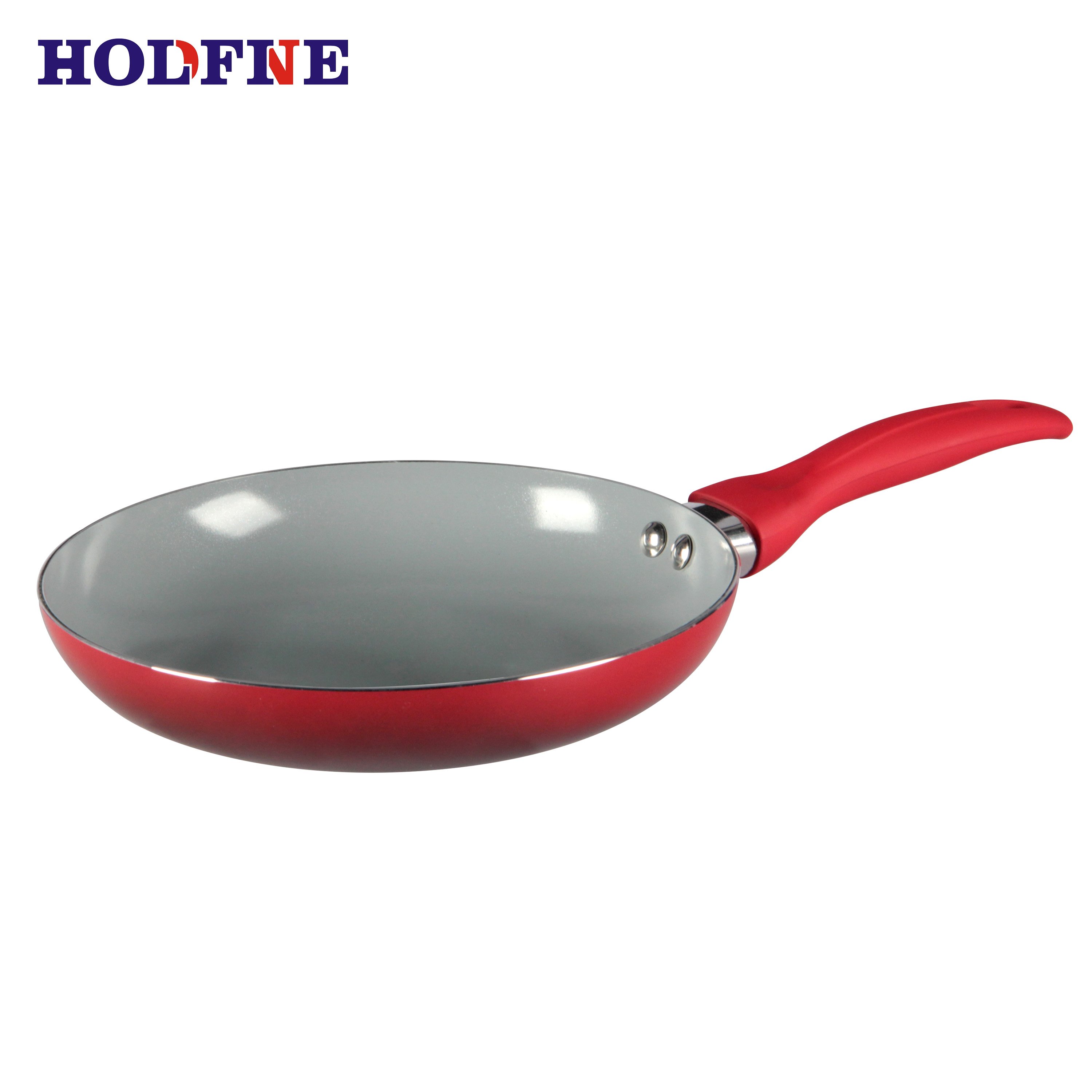 Hot selling Factory Red gradient colors can be customized Manufacturer soup pot aluminium fry pan non stick cookware set