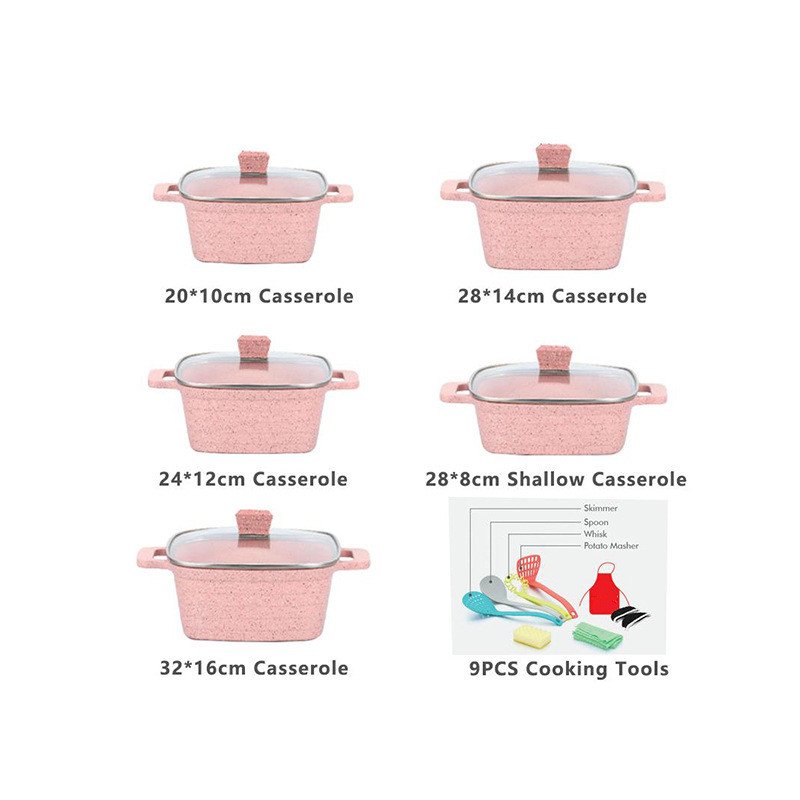 Ceramic Non-Stick Cookware Set Aluminum Pots Factory Direct Kitchen Supplies Wholesale Kitchen Cookware Set