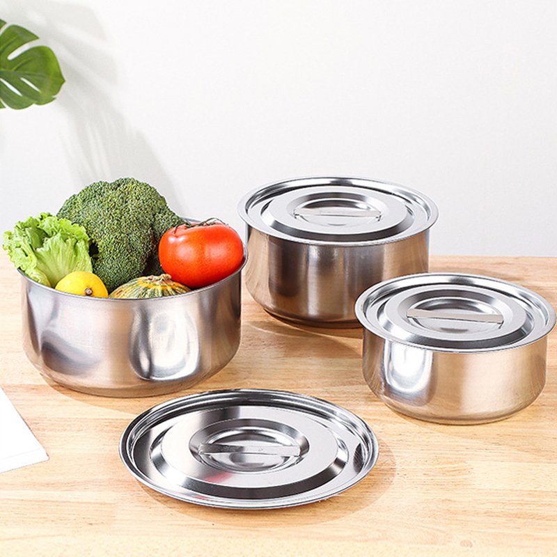 Hot Selling 5 Pcs Soup Pot Set Kitchen Stainless Steel Cooking Pot Set Large Capacity Cookware Set