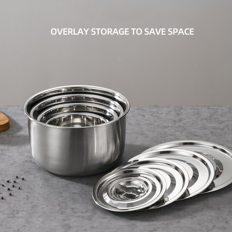 Hot Selling 5 Pcs Soup Pot Set Kitchen Stainless Steel Cooking Pot Set Large Capacity Cookware Set