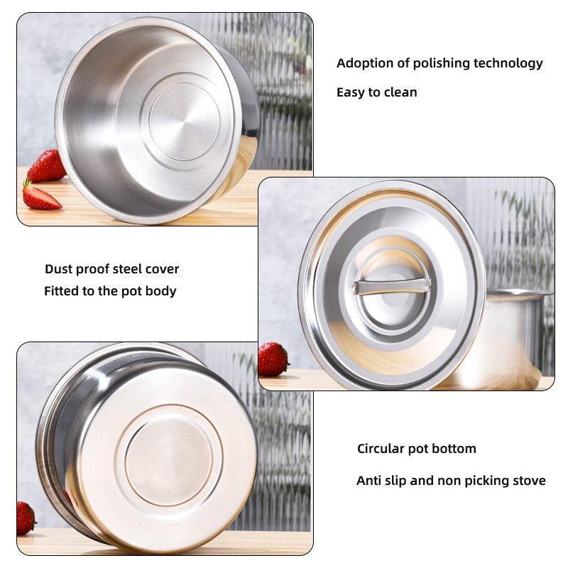Hot Selling 5 Pcs Soup Pot Set Kitchen Stainless Steel Cooking Pot Set Large Capacity Cookware Set