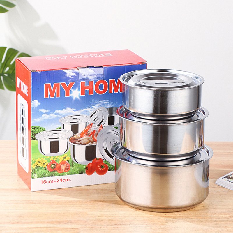 Hot Selling 5 Pcs Soup Pot Set Kitchen Stainless Steel Cooking Pot Set Large Capacity Cookware Set