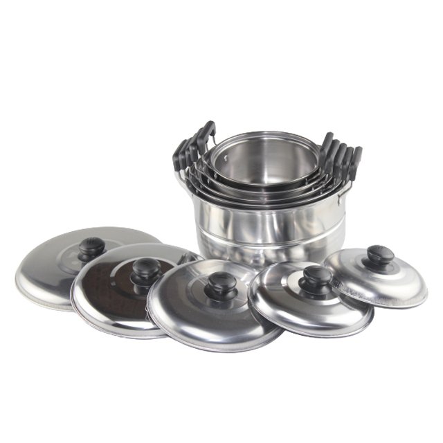 10pcs hot sales stainless steel cookware set cooking soup pot set Induction Stock Pot casseroles