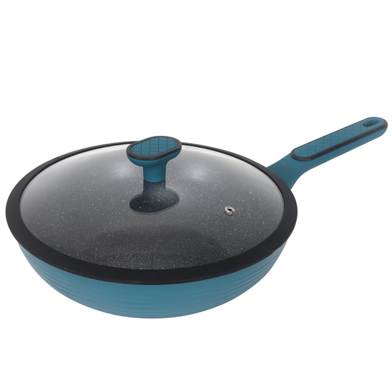 Forged Soft Touch Handle Kitchenware Set Cooking Pots And Pans Marble Coated Non Stick Aluminium Cookware