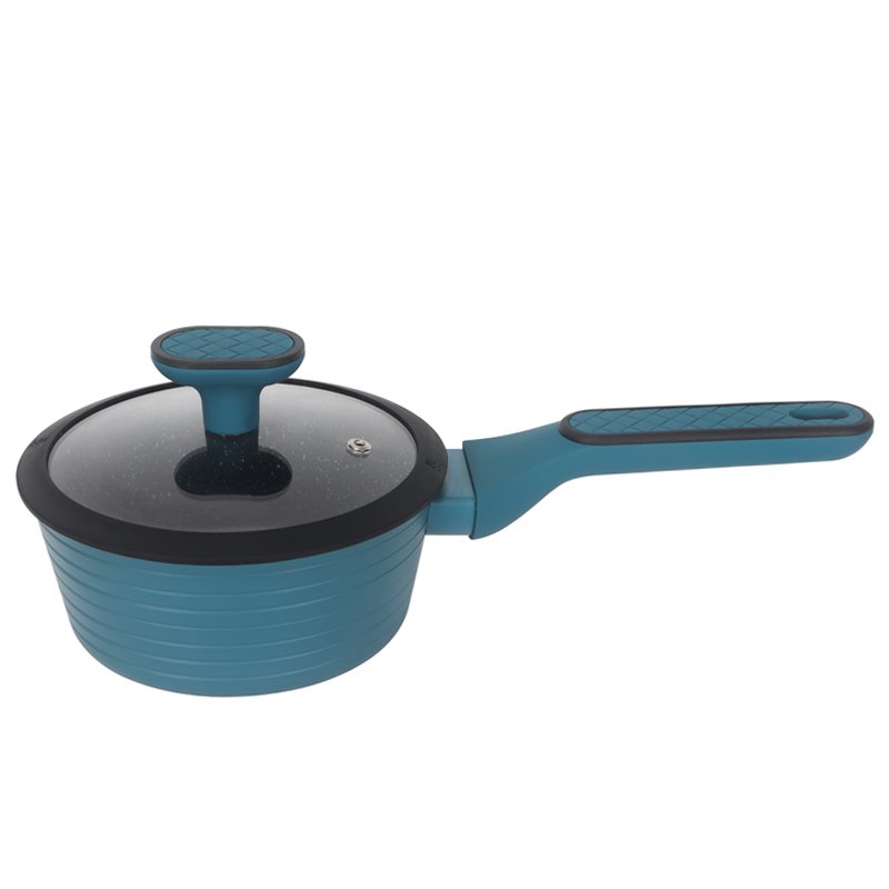 Forged Soft Touch Handle Kitchenware Set Cooking Pots And Pans Marble Coated Non Stick Aluminium Cookware