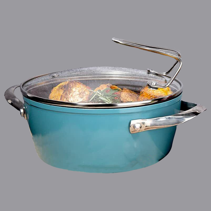 high qualtity 7pcs forged aluminium cooking Pots and Pans stainless steel handle nonstick cookware sets