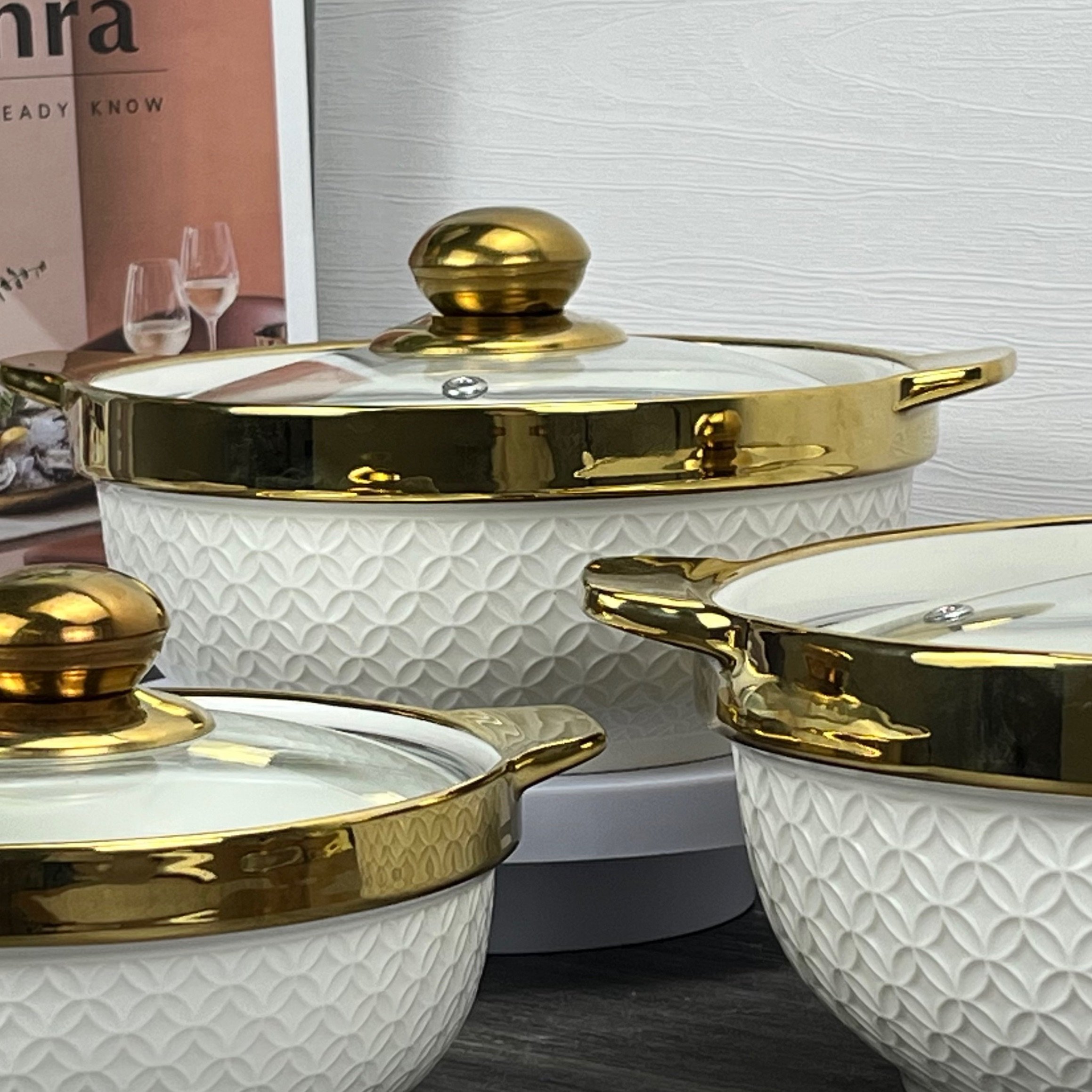 Outdoor Kitchen Supplies Items Wares Wholesale non stick Cookware Sets Dinnerware Utensils Ceramic Soup Pot Cooking Pot Sets