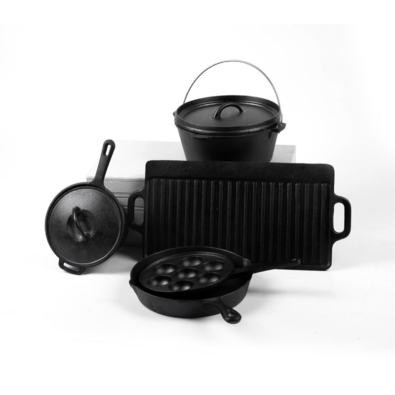 Manufacturer multi function cast iron cooking camping pot dutch oven cookware set
