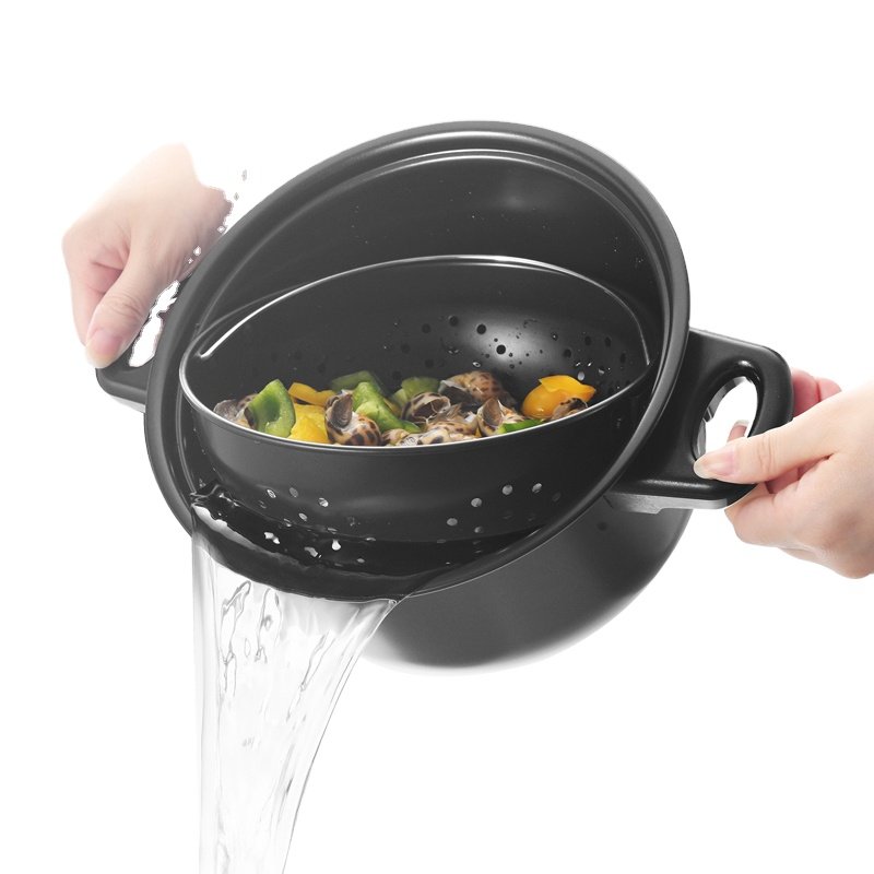 Wholesale Cookware 3 Piece Set Nonstick Stock Pot Multi-function pasta pot Kitchen Cooking Set