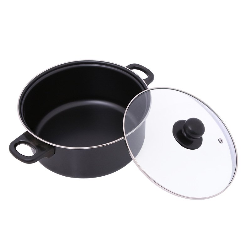Competitive 7pcs carbon steel cookware set pots and pans cheap kitchen non stick kitchen camping cookware sets cooking pot