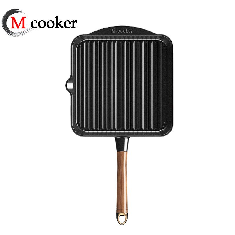 Cast Iron meat press tortilla press set fry pan 24cm pan 9.5'' baking pan set