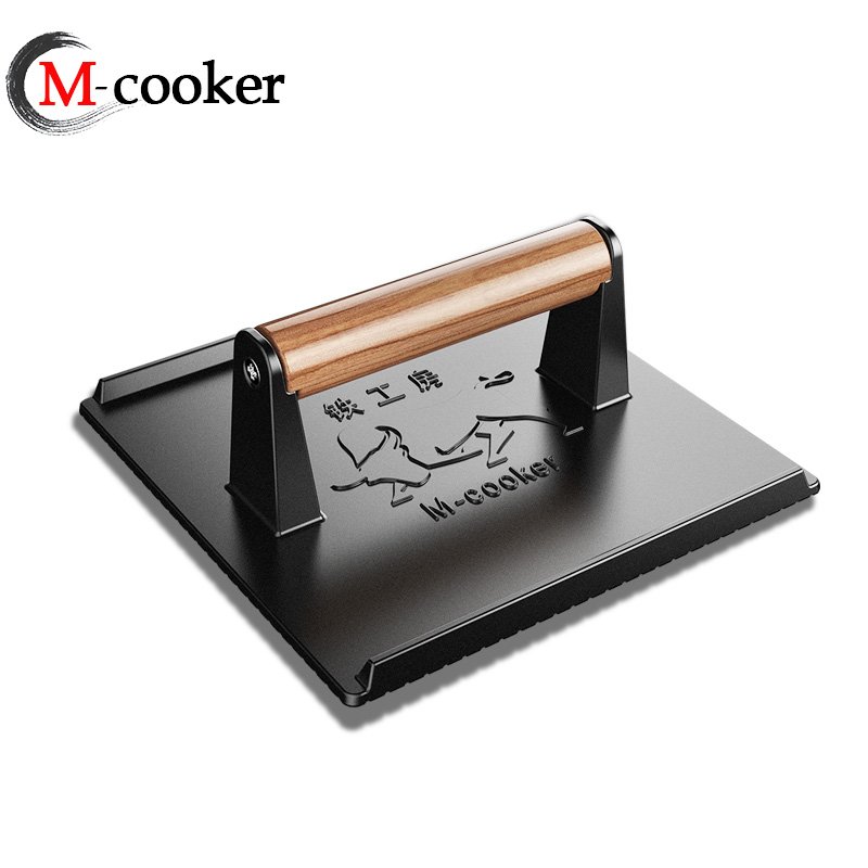 Cast Iron meat press tortilla press set fry pan 24cm pan 9.5'' baking pan set