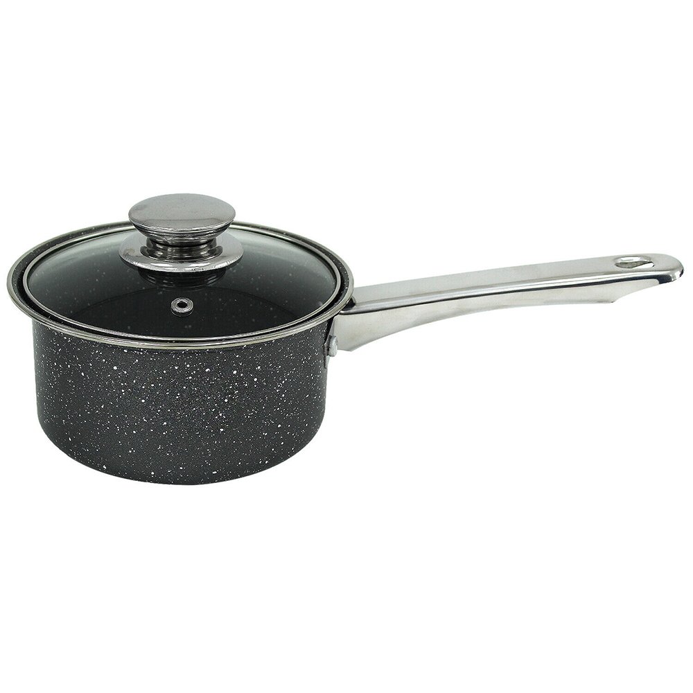9pcs cheap kitchen iron non stick cookware stainless steel handle carbon steel non-stick marble coated cookware sets