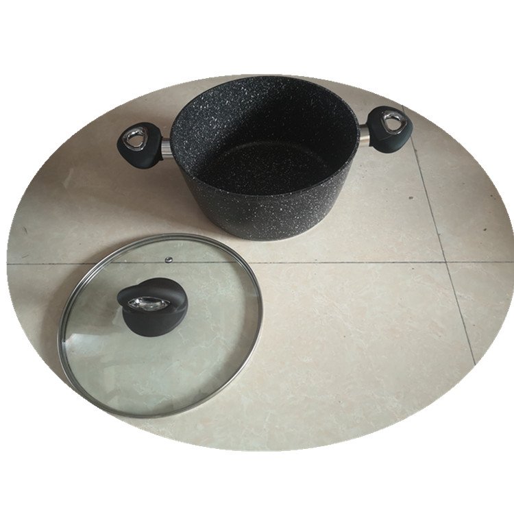 7PCS ALUMINUM FORGED BLACK MARBLE PAINTING NON STICK COOKWARE SET ALUMINUM NON STICK CASSEROLE AND FRY PAN SETS