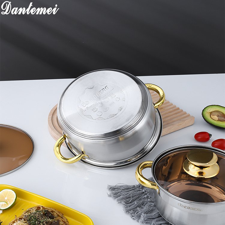 Factory Supply Directly 6PCS Stainless Steel Stockpot Cookware Set Tri-ply Kitchen Cookware Set