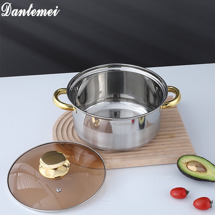Factory Supply Directly 6PCS Stainless Steel Stockpot Cookware Set Tri-ply Kitchen Cookware Set