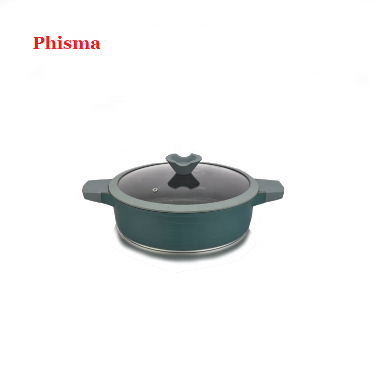 Phisma Best Selling Die Cast Aluminum 12pcs kitchen ware marble cookware set non stick aluminium cooking pots