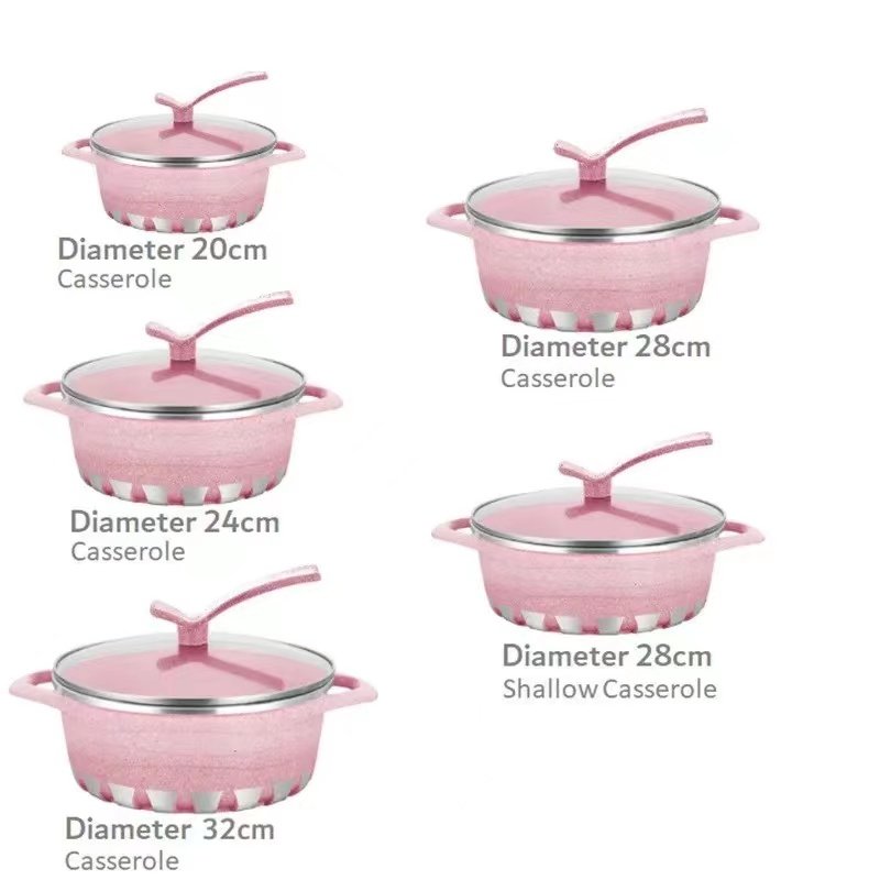 Hot sale Granite Aluminum Casserole Non-stick Cookware set