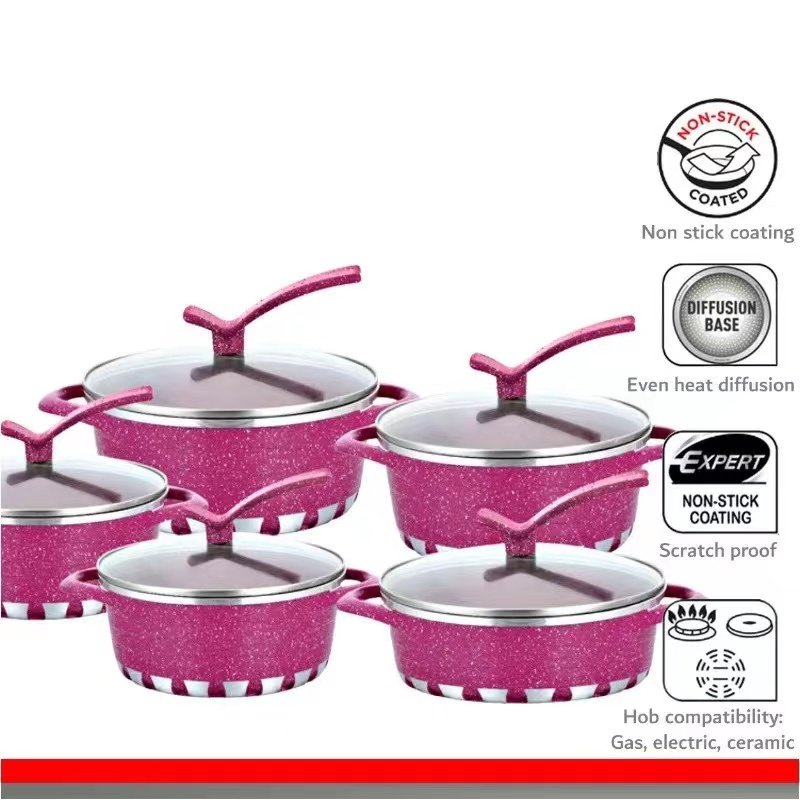 Hot sale Granite Aluminum Casserole Non-stick Cookware set