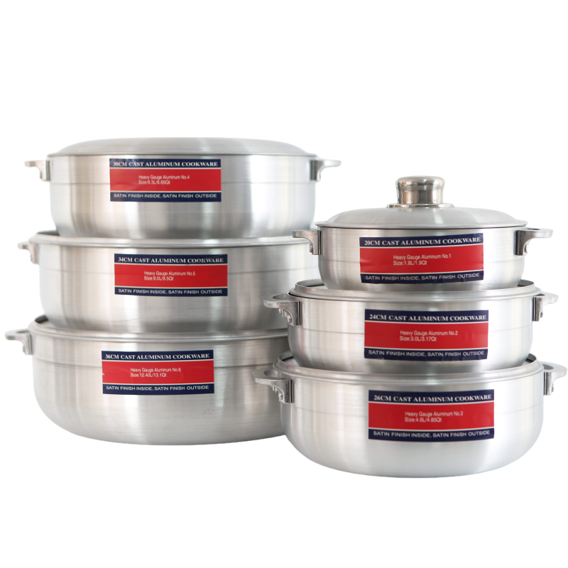 Home Kitchen Cookware 20-36cm Aluminum Cooking Pot Sets 6pcs Non Stick Home Kitchen Cook Pot With Lid