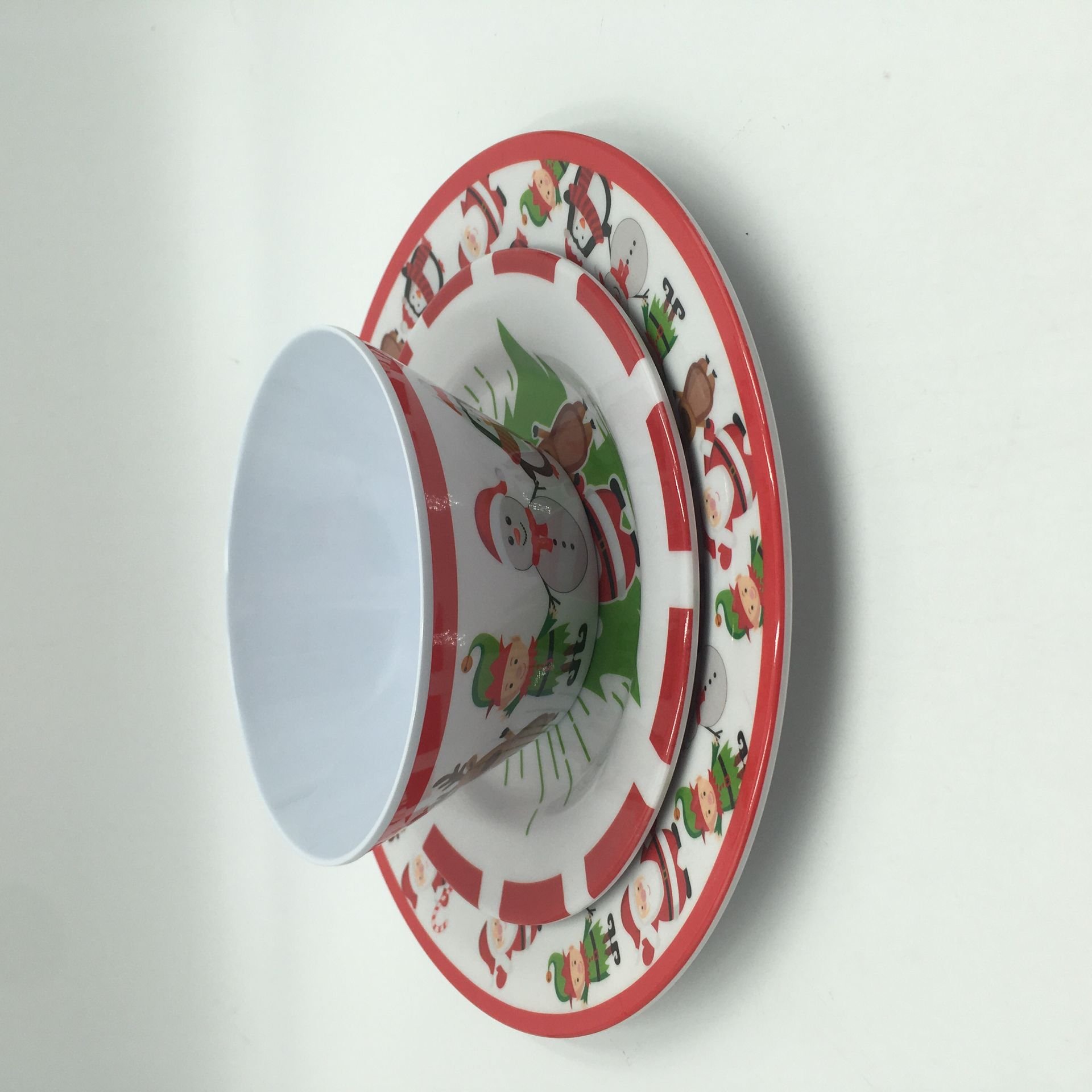 12pcs Christmas Melamine Dinner Set Wholesale High Quality Melamine tableware Western Customized melamine cookware sets