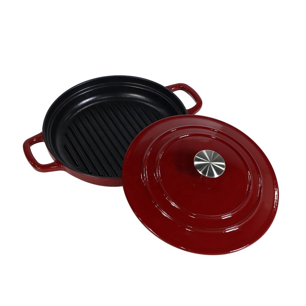Enameled Cast Iron Stackable 4-Piece Cookware Set