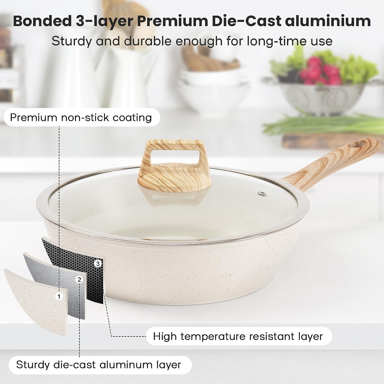 Can Kitchen Wholesale 13 Pieces Metal Aluminum Alloy Kitchen Cooking Pan Pot Set Non Stick Cookware Sets with Wood Handle