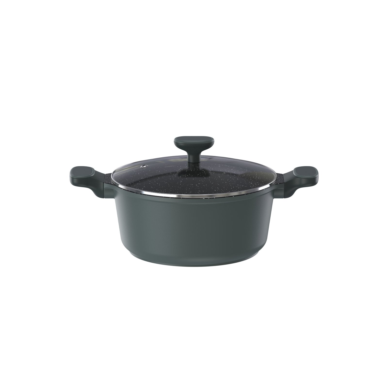 Kitchenware Die Cast Cooking Set Aluminium Marble Non Stick Cookware With Lid Soft Touch Handle