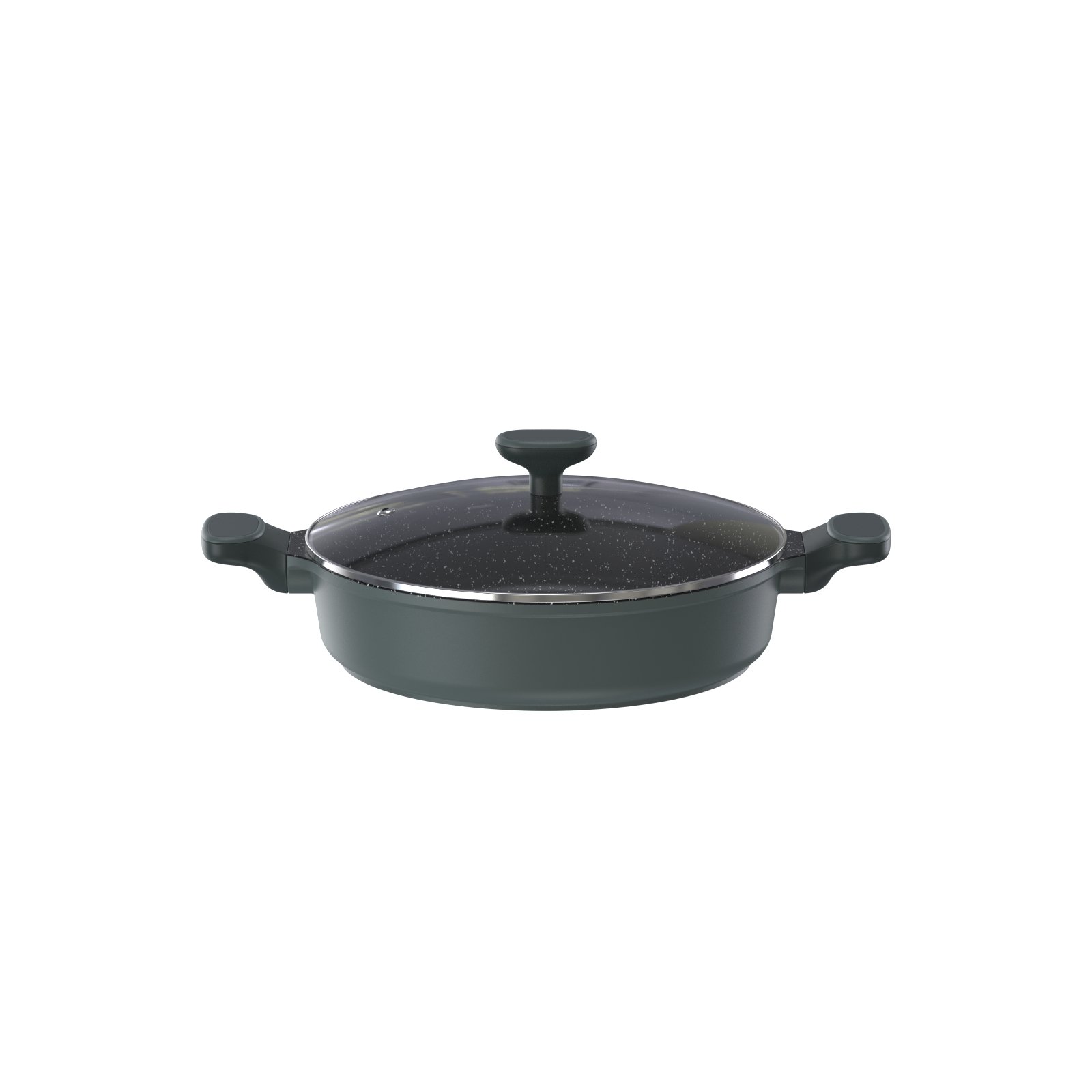 Kitchenware Die Cast Cooking Set Aluminium Marble Non Stick Cookware With Lid Soft Touch Handle