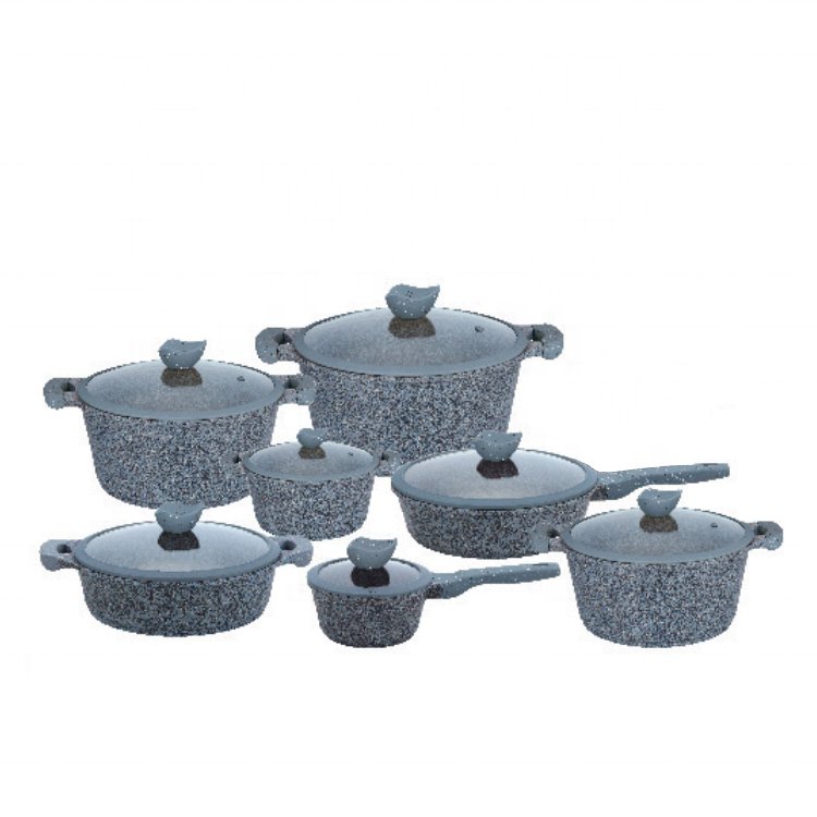Phisma 2024 Classic Series Die Cast Casserole Granite Coating Aluminium Kitchen Nonstick Pan Cookware Sets