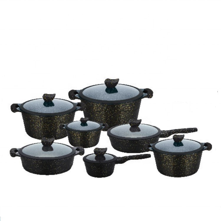 Phisma 2024 Classic Series Die Cast Casserole Granite Coating Aluminium Kitchen Nonstick Pan Cookware Sets