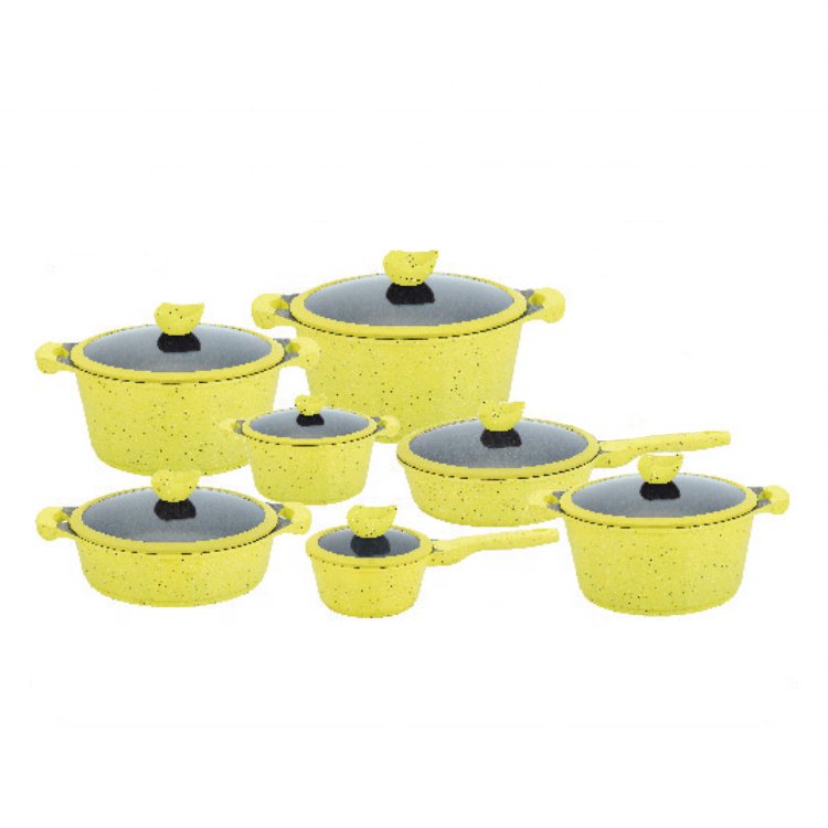 Phisma 2024 Classic Series Die Cast Casserole Granite Coating Aluminium Kitchen Nonstick Pan Cookware Sets