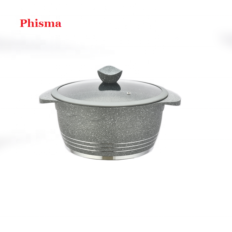 Phisma 14PCS Wholesale Gray Die Cast Aluminum Cookware Sets Granite Coating Aluminium Cooking Pots Cookware Set