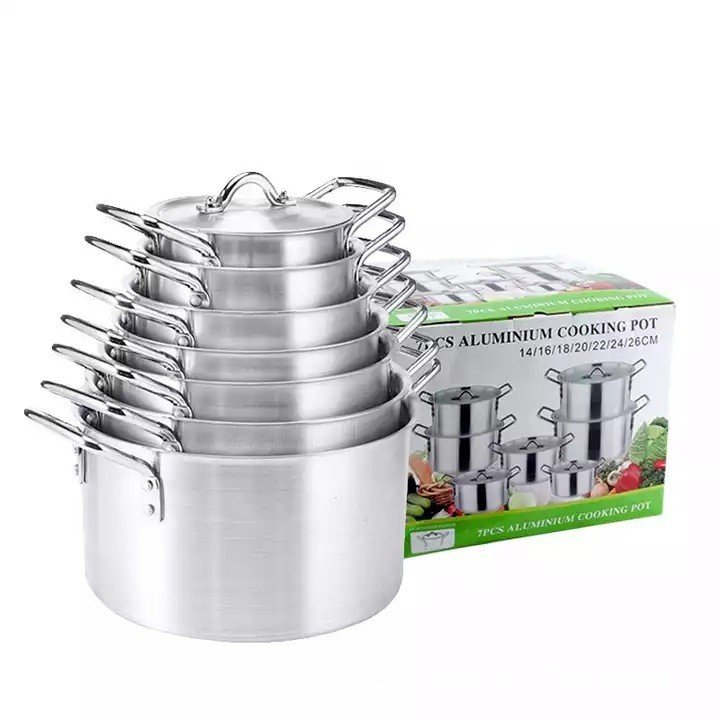 Factory high quality aluminum cooking pot set 14 PCS kitchenware cookware set