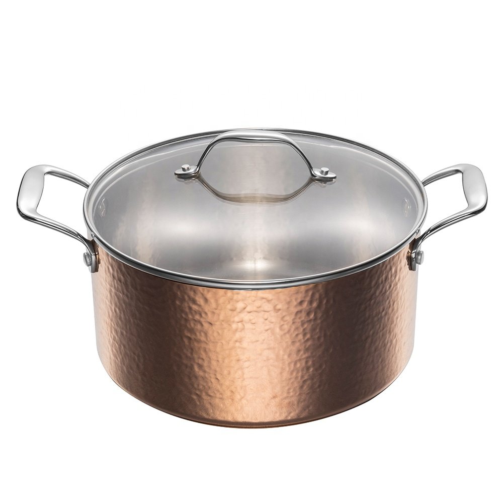 Fashion 10 pcs Stainless Steel Hammered Kitchenware Cookware Set