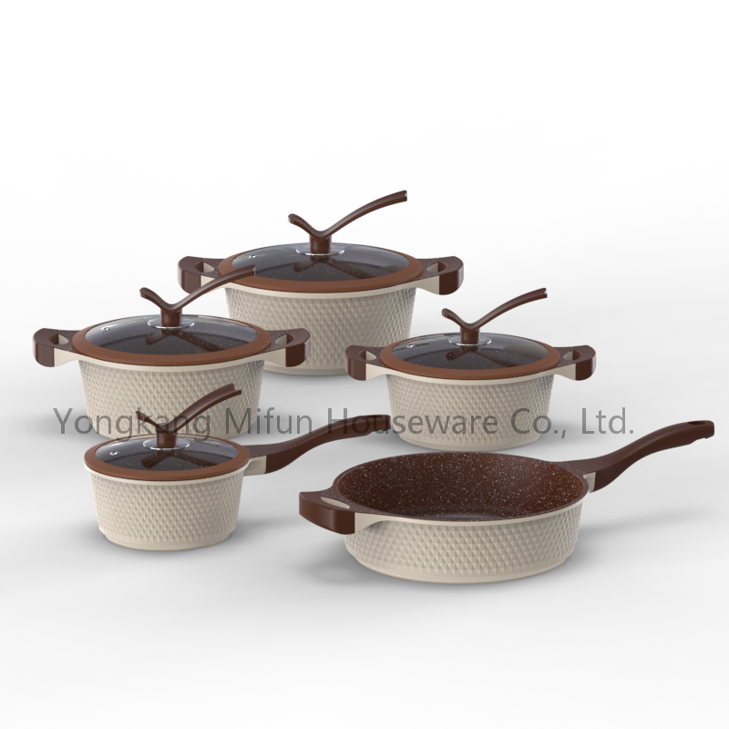 Nonstick Die Cast Aluminium Induction Based Non-stick Pan Cookware Set Cooking Pot Granite Pans Sets