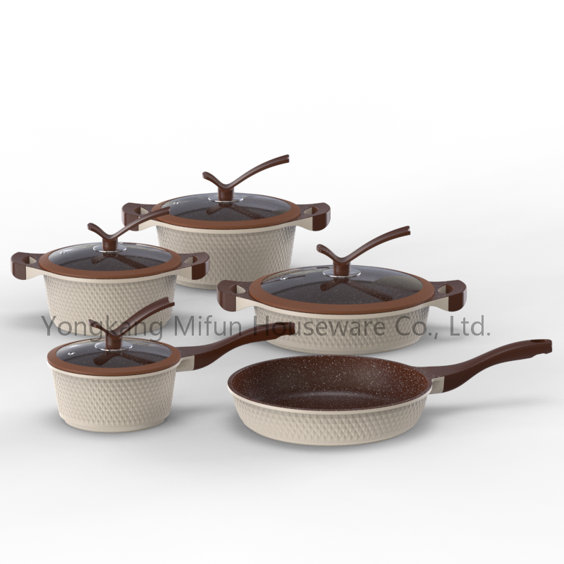Nonstick Die Cast Aluminium Induction Based Non-stick Pan Cookware Set Cooking Pot Granite Pans Sets