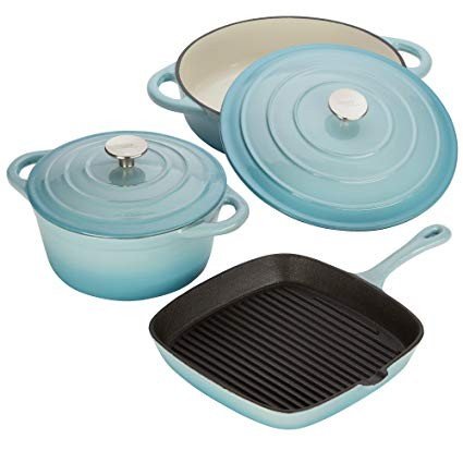 Wholesale Red Colour Cast Iron Enamel Casserole non stick Cookware sets