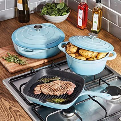 Wholesale Red Colour Cast Iron Enamel Casserole non stick Cookware sets