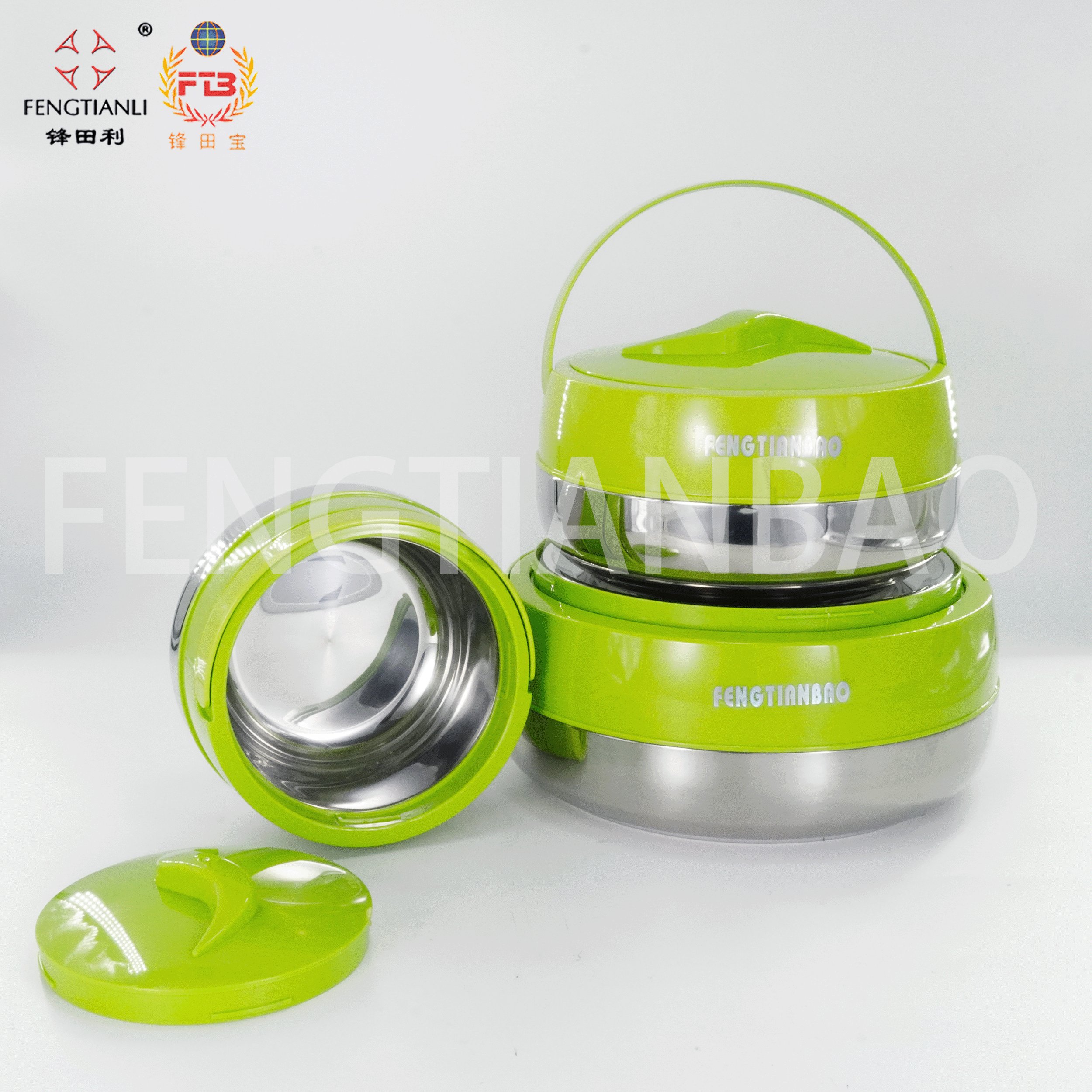 2.+4.0L+6.0L 3PCS GREEN Kitchen wares cookware set casserole Stainless Steel Casserole Hot Pot Set Hot selling professional 3pcs