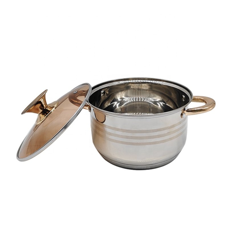 kitchenware double bottom casserole pan stainless steel pot induction outdoor kitchen cookware sets LB-1104-16