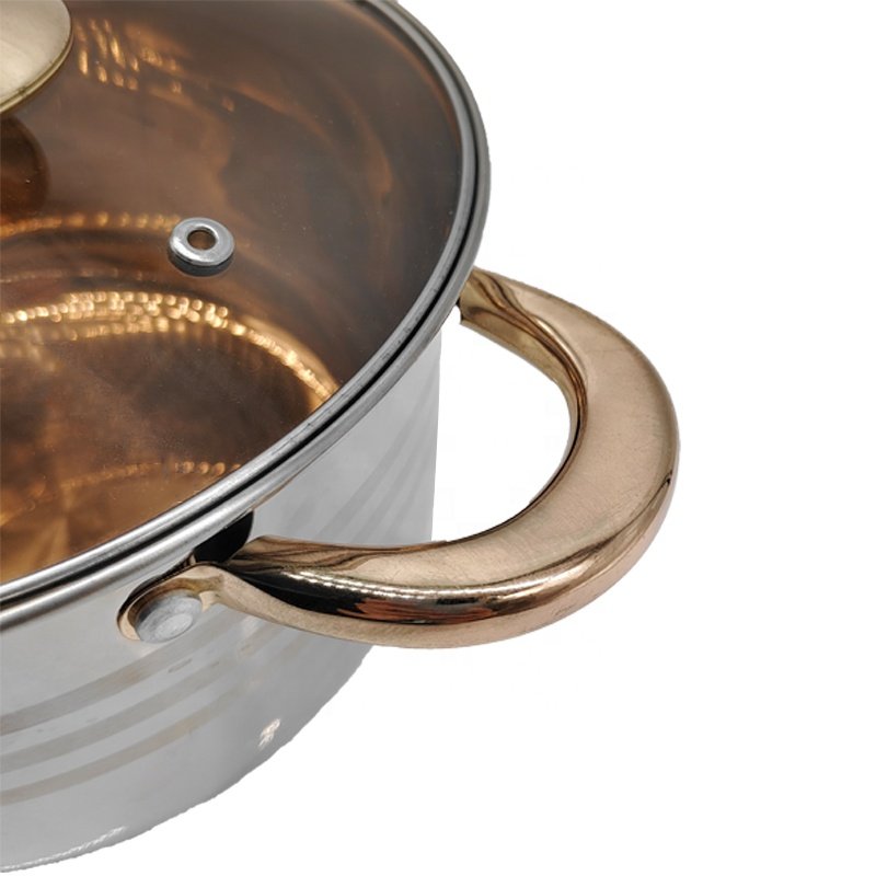 kitchenware double bottom casserole pan stainless steel pot induction outdoor kitchen cookware sets LB-1104-16
