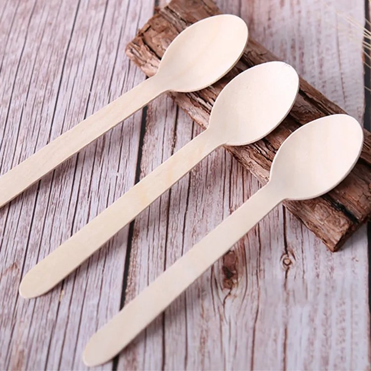 Eco Friendly Vintage Travel Wooden Cutlery Set Disposable Wooden Knife and Fork Spoon with Tableware Set for Wedding