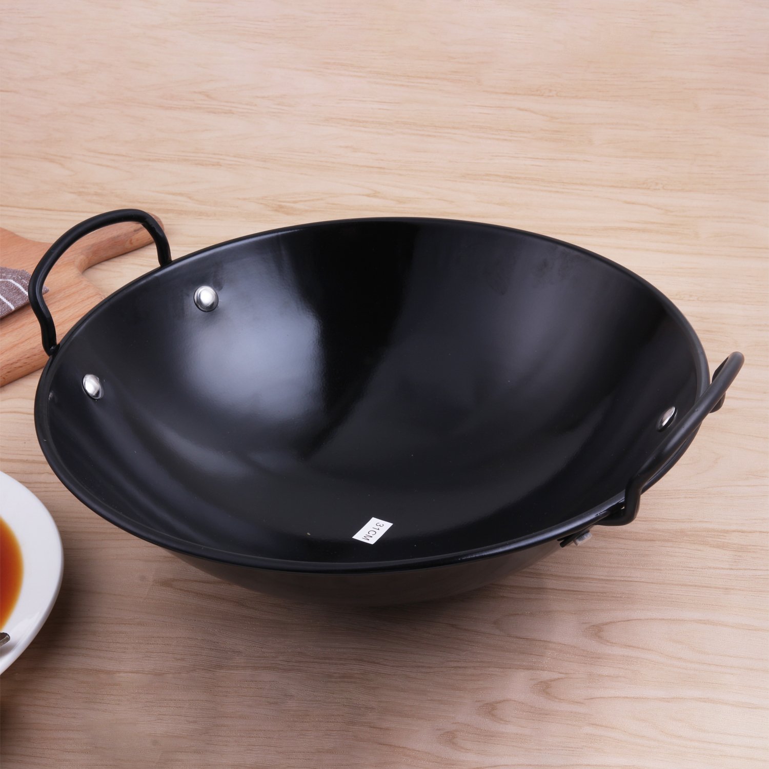 Hot Selling 22cm to 49cm Black Iron Enameled Pot Set Kitchen Double Ear Enamel Soup Pot Enameled Pot Supplier