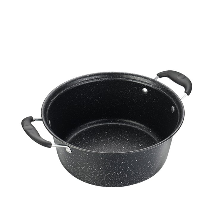 Factory sale 4 pcs carbon steel cookware sets marble coating non stick pan pot set