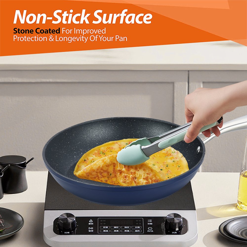 Steel Handle With Cover Non Stick Cookware Set Frying Pan Kitchen Wares Wholesale