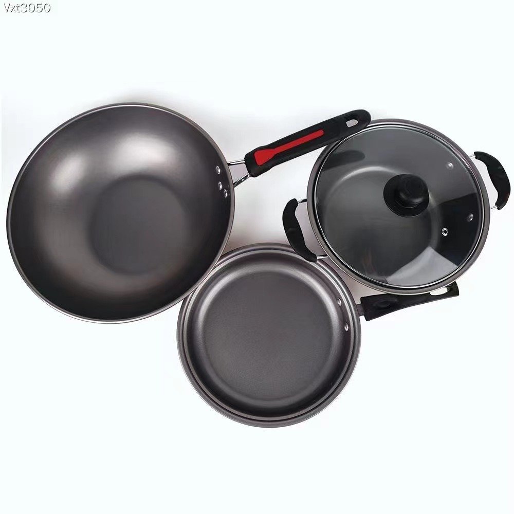 Fast Shipment Hot Selling Metal Iron Utensils Cookware-Set Casserole 3pcs Kitchen Utensils Kitchen Accessories Set Cookware