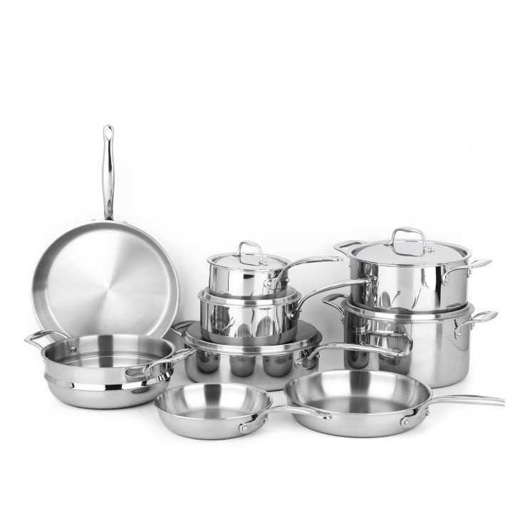 Factory hot sale all clad pre owned cookware set new stainless steel meet different needs